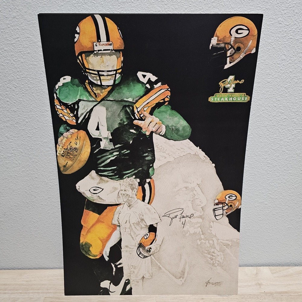 Green Bay Packer Brett Favre Menu 2002 Art